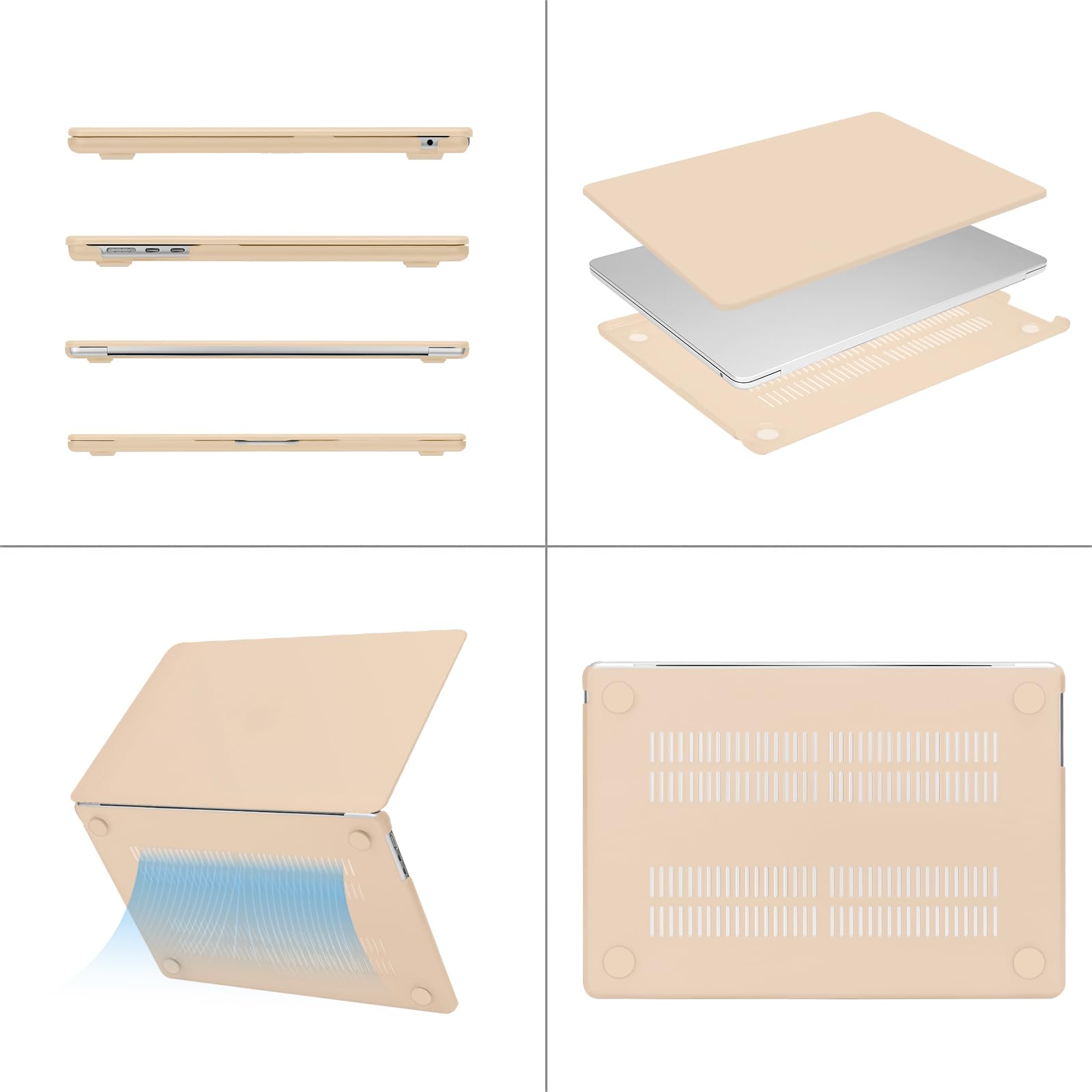 MOSISO Hartschale Für MacBook Air 15 Zoll (M4/M3/M2, 2023–2025) – Kratzfest, Mit Tastaturabdeckung, Rauchgrau