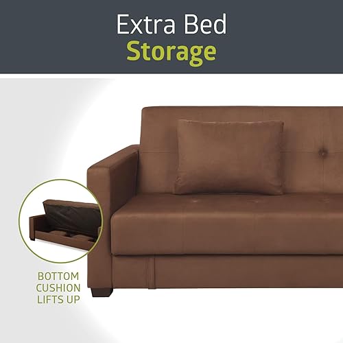 Miniatura 6 de Pearington Mia - Sofá cama de microfibra, multiposición, dormitorio, sala de estar u oficina, futón con almacenamiento adicional debajo del cojín