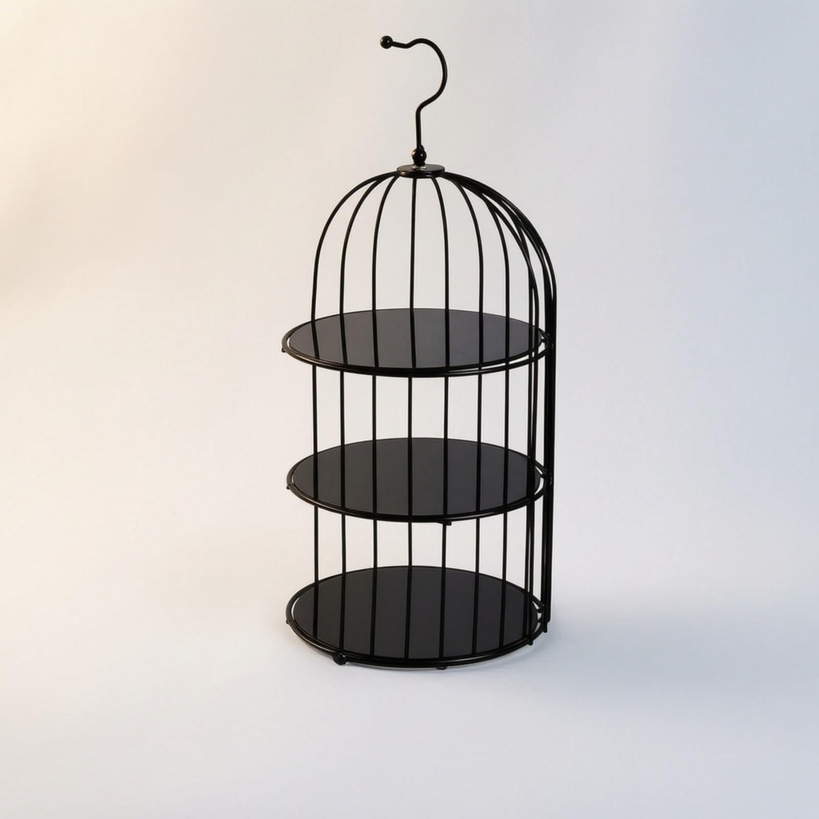 Colcolo Expositor Postres Estilo Jaula Pájaro corativo Acrílico con Gancho Autoportan para Entrenimiento en Casa , 8 Pulgadas , Jaula 3 Niveles
