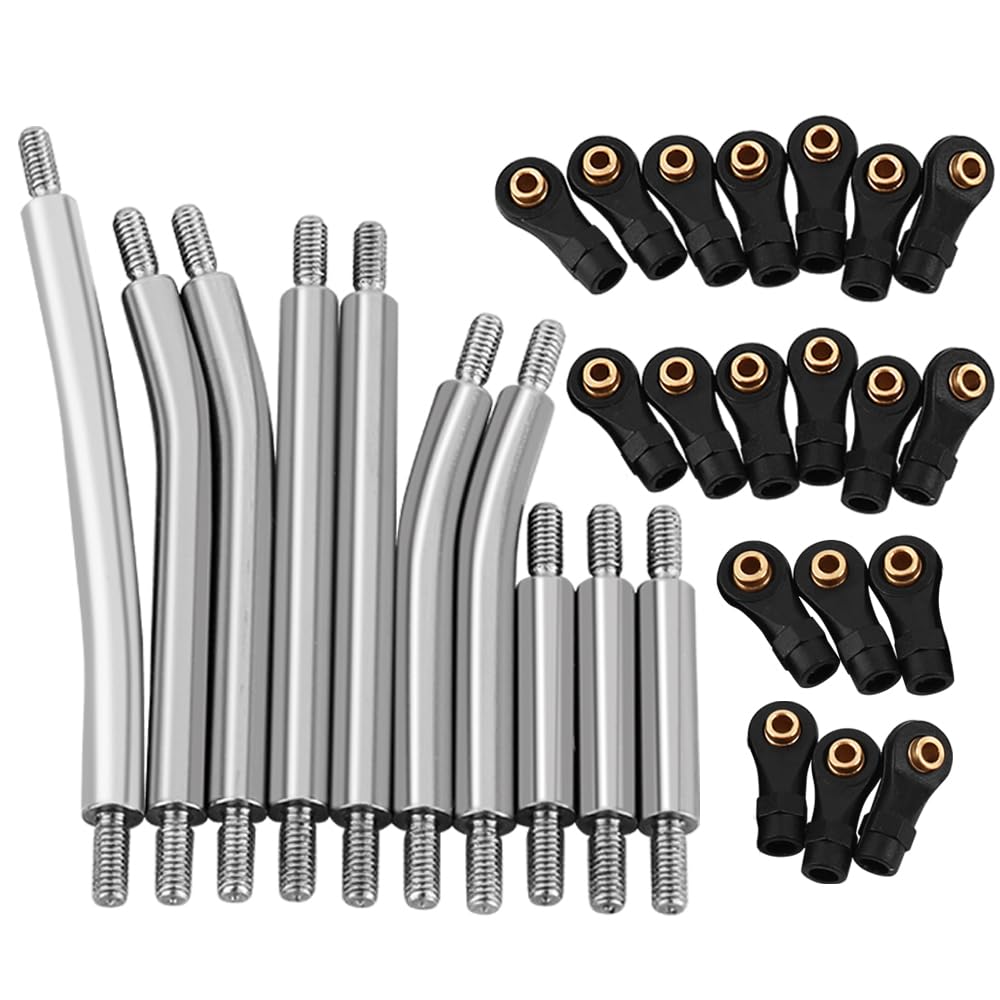 Pothyes Stainless Steel Steering Links and High Clearance Body Chassis Link Set for Redcat Ascent-18 1/18 RC Crawler Metal Upgrade