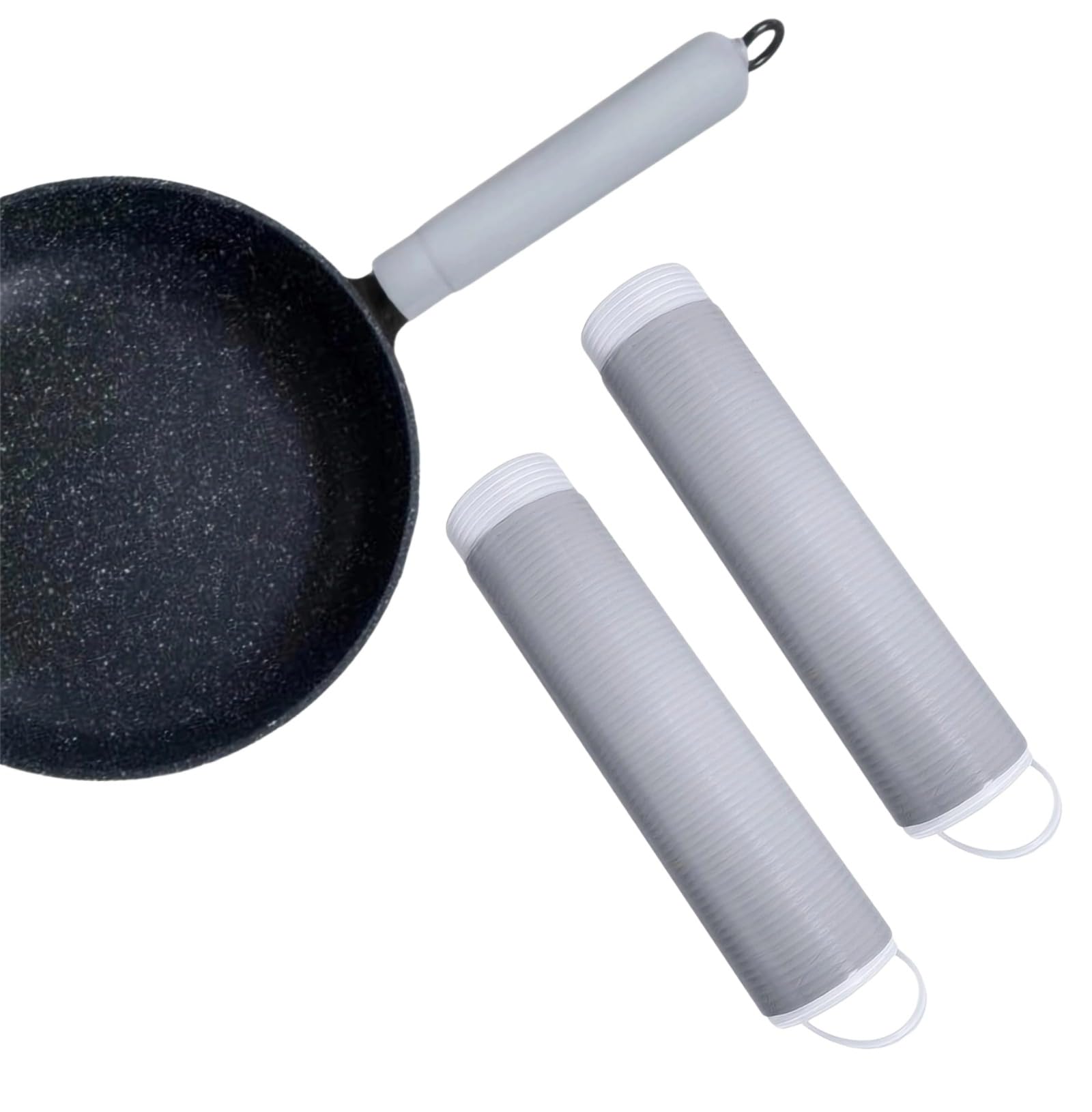 Pot Handle Heat Insulation Cover, Heat Resistant Silicone Pan Handle Sleeve, for Cast Iron Skillet, Frying Pan, Spatula, Knives and Door Handle (Grey2L)