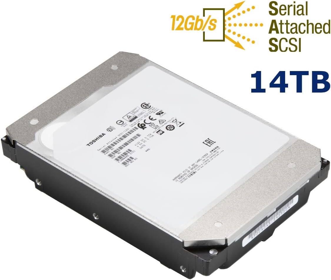 MG07SCA14TE 14TB Toshiba SAS 12 Gb/s 256MB 3.5 Inch 7200 RPM Enterprise HDD for Dell HP Lenovo Supermicro Server Hard Drive