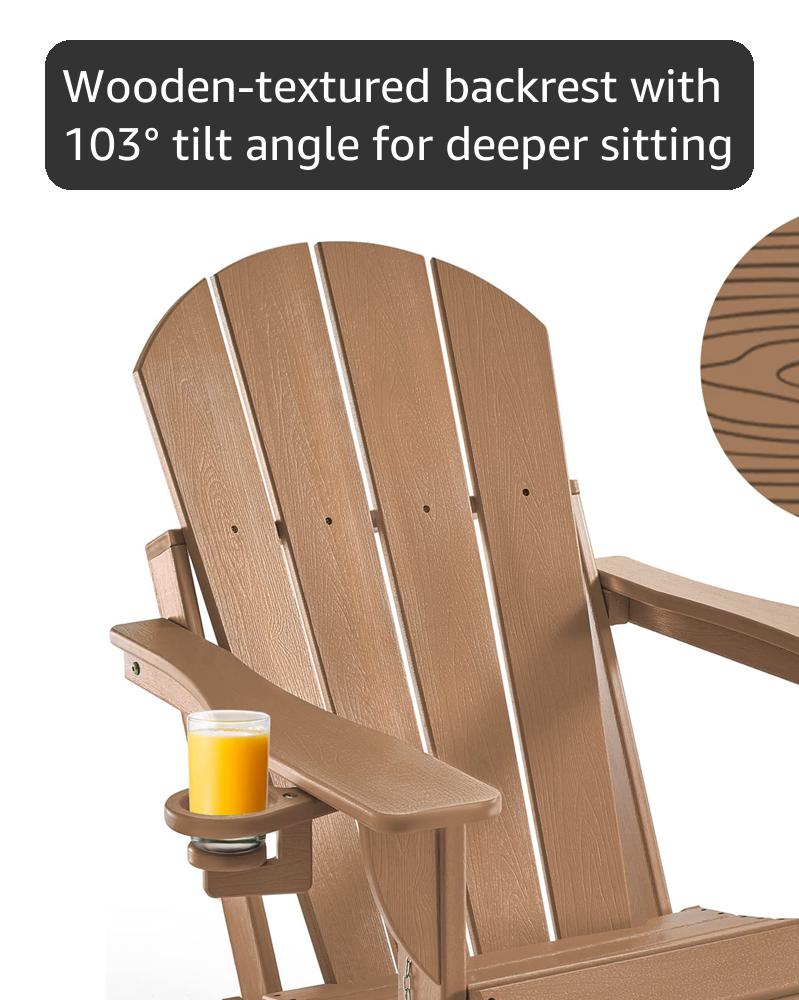 Amazon.com : Ciokea Folding Adirondack Chair Wood Texture, Patio