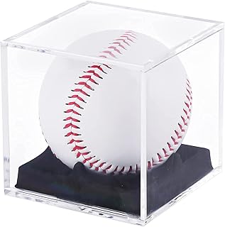 Bylion Baseball Display Case Clear Acrylic Cube Baseball Display Holder Clear Square Box Memorabilia Display Autographed Baseball Display Case for Official Size Baseball