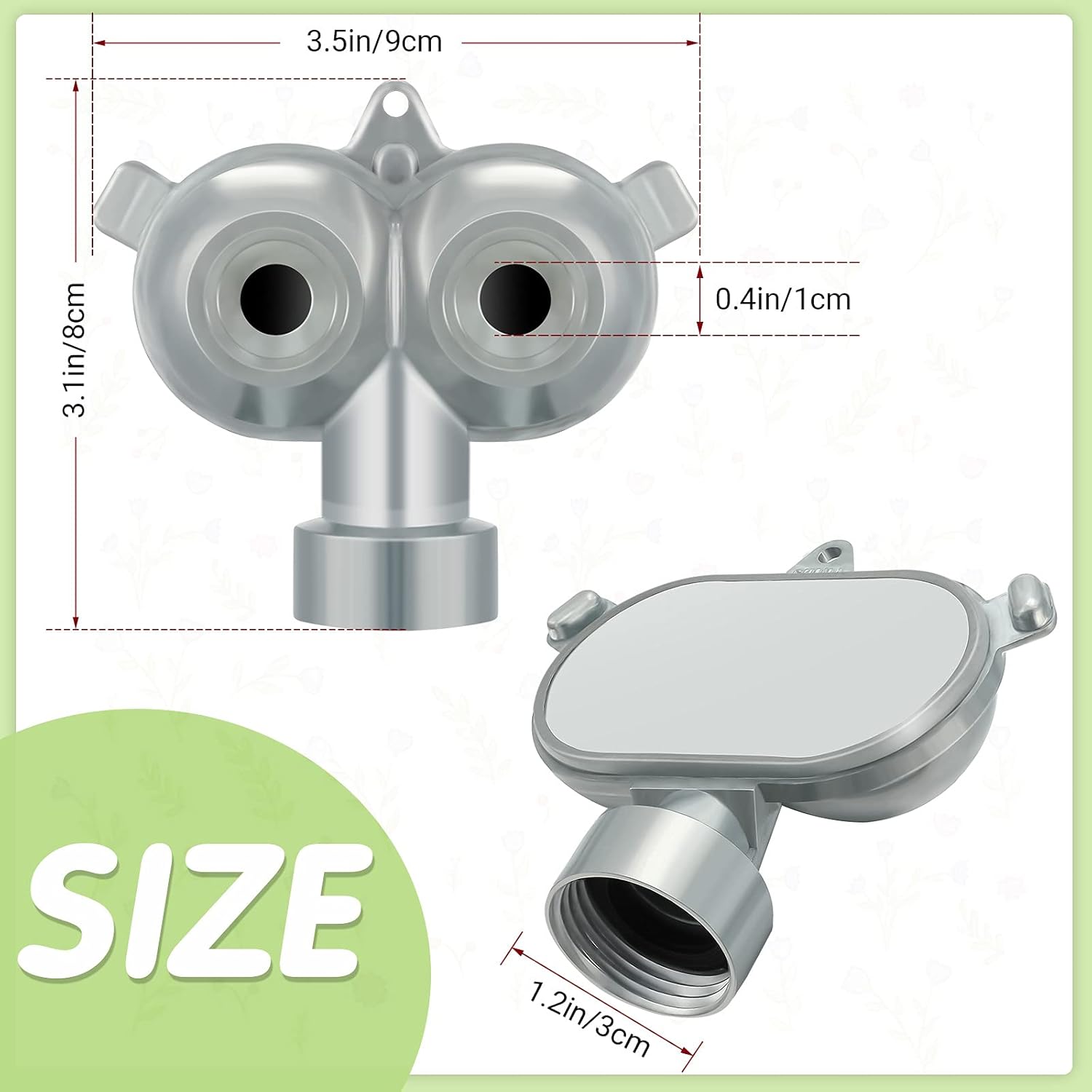 Honoson 6 Pcs Circle Pattern Twin Spot Sprinkler Metal Lawn Garden Rotating Water Spray Sprinkler 360 Degree for Lawn Yard, Silver