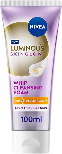NIVEA LUMINOUS630 Whip Daily Face Cleansing Foam, Even & Dewy Skin, 6 Acid Complex + Multi-sized 3X HYA, 100ml
