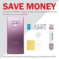 Vista 5 de Compatible con Samsung Galaxy Note 9 - Cubierta de vidrio trasera de repuesto de 6.4 pulgadas SM-N960 para todos los operadores con manual
