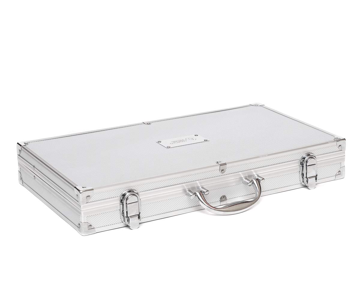 Set di utensili da cucina in acciaio inox, 18 pezzi, con valigetta (posate – senza incisione)