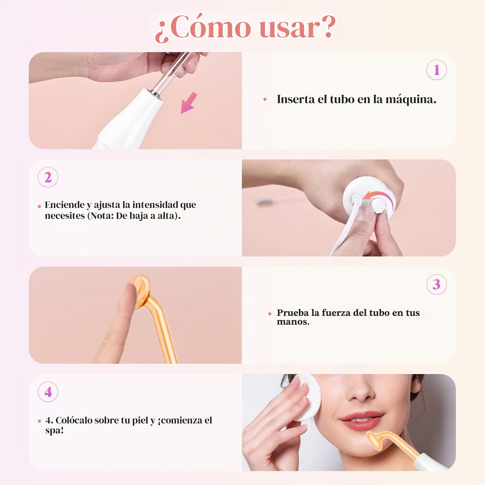 Alta Frecuencia Capilar, iklestar Máquina de Alta Frecuencia Facial para el Crecimiento del Cabello con 6 Tubos de Vidrio, Kit de Varita Manual para Uso en Casa