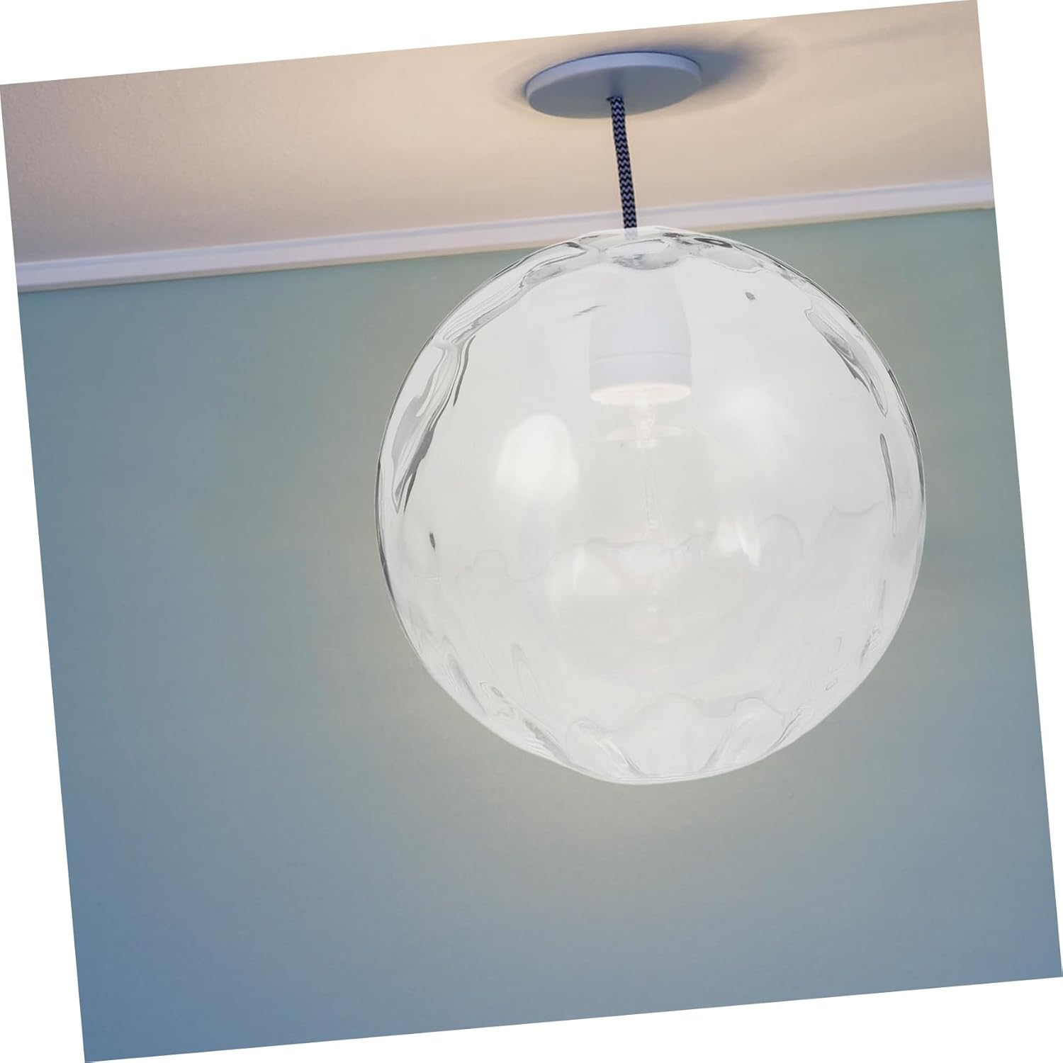 Cabilock Glass Round Lamp Shade Replacement for Ceiling Lights Elegant Water Design for Table Lamps and Chandeliers