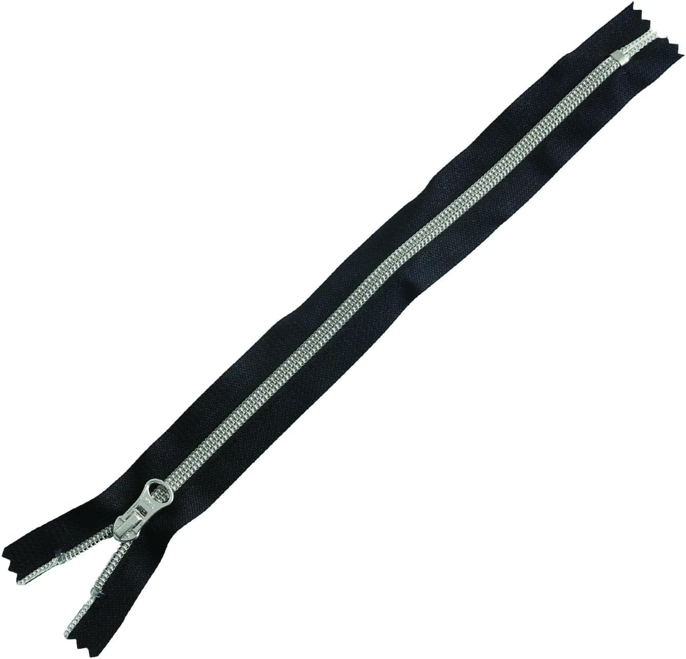 Y.K.K 5CM30-1S Metallion Single Opening Zipper, Black x Silver, 11.8 inches (30 cm), 3 Pieces