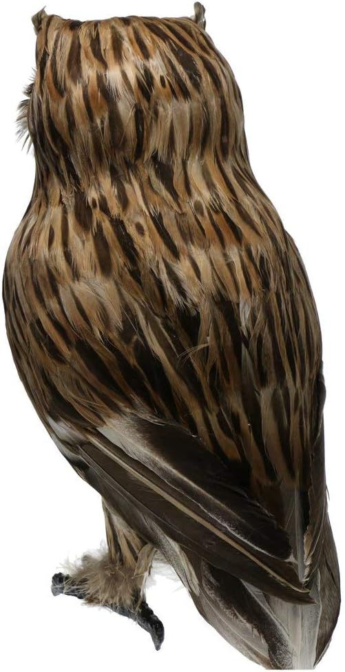 Artificial Feathered Owl Realistic Bird Decoration Taxidermy Garden Decor - Brown 1