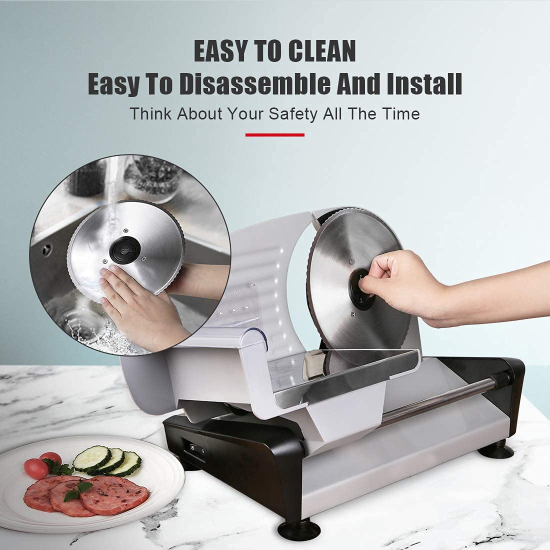 Amazon.com: Electric Deli Food Slicer Meat Slicer with Removable