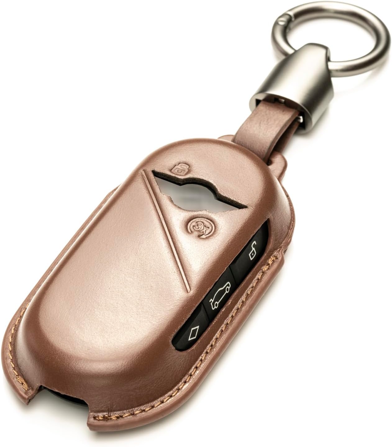 Vitodeco Superior 3D Luxury Leather Key Fob Cover Compatible with Mini Countryman, Cooper, Convertible