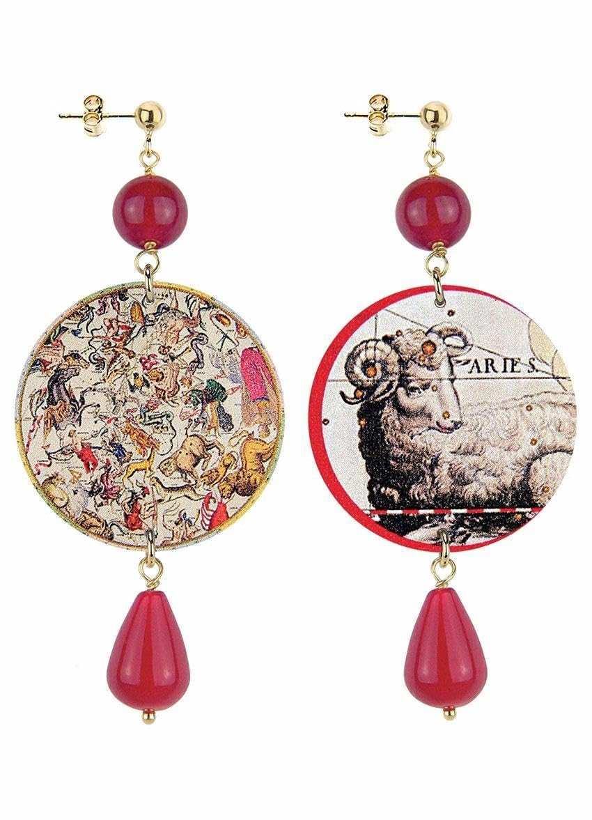 IN Lebole Collezione The Cirlce DOR163 Cancro Orecchini da Donna in Ottone Pietra Perla