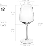 Ensemble de verres à vin 12, 12 oz Verres à vin rouge durables pour mariage, fête, lave-vaisselle en toute sécurité