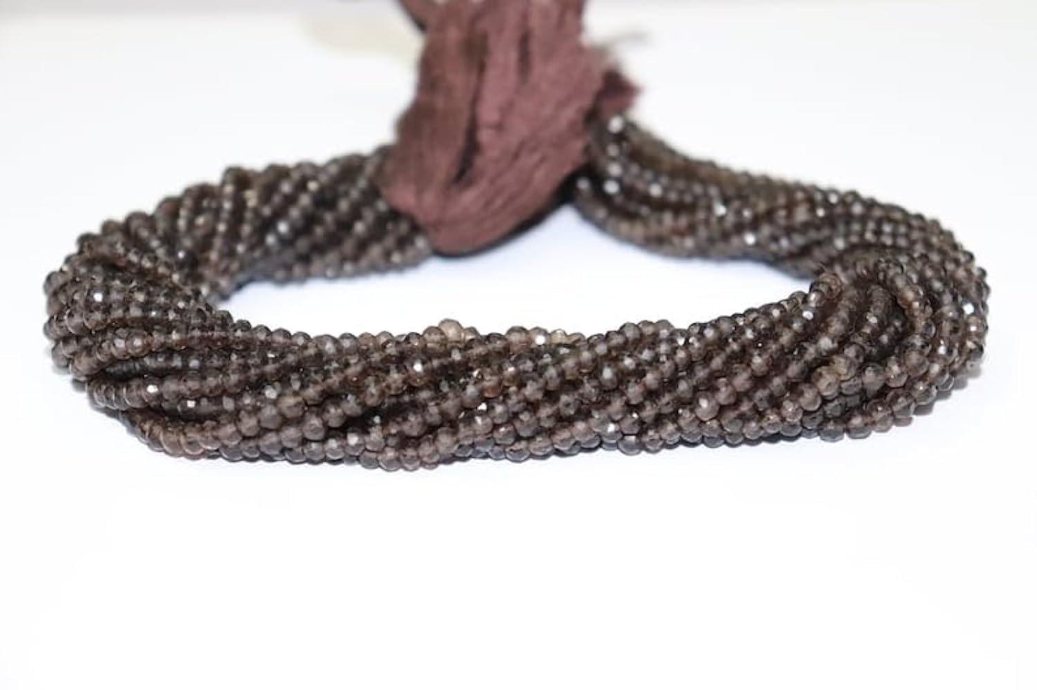Quartz fumé naturel en perles facettées de 4mm pour créer vos bijoux d'été