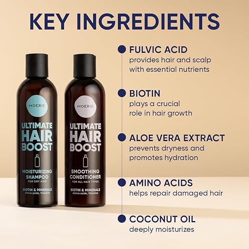 Miniatura 5 de Moerie Ultimate Hair Growth - Juego de champú y acondicionador para el crecimiento del cabello, cabello más largo, grueso, más completo, vegano,