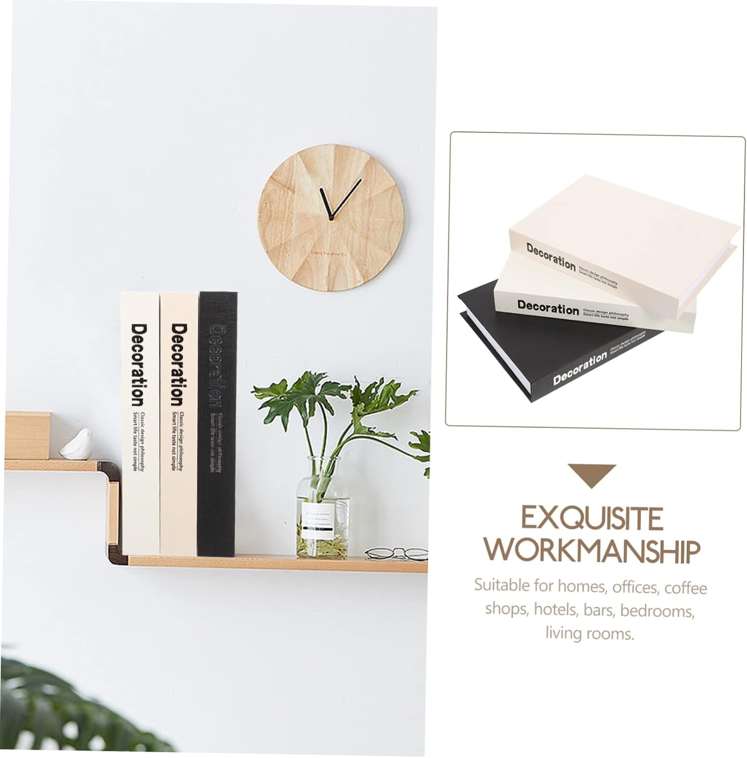 Zerodeko 3pcs Book Ornament Book Shelf Decor Aesthetic Fake Home Decor Display Prop Tabletop Ornament