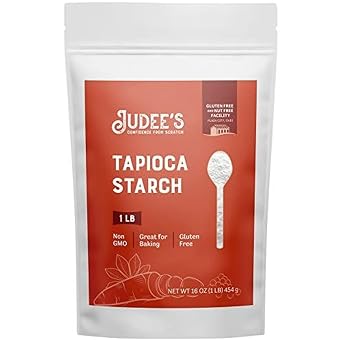 Judees Tapioca Starch 1 lb - Non-GMO, Gluten-Free and Nut-Free - Great for Gluten-Free Baking, Cooking, Thickening, and Making Boba - Packaged in the USA