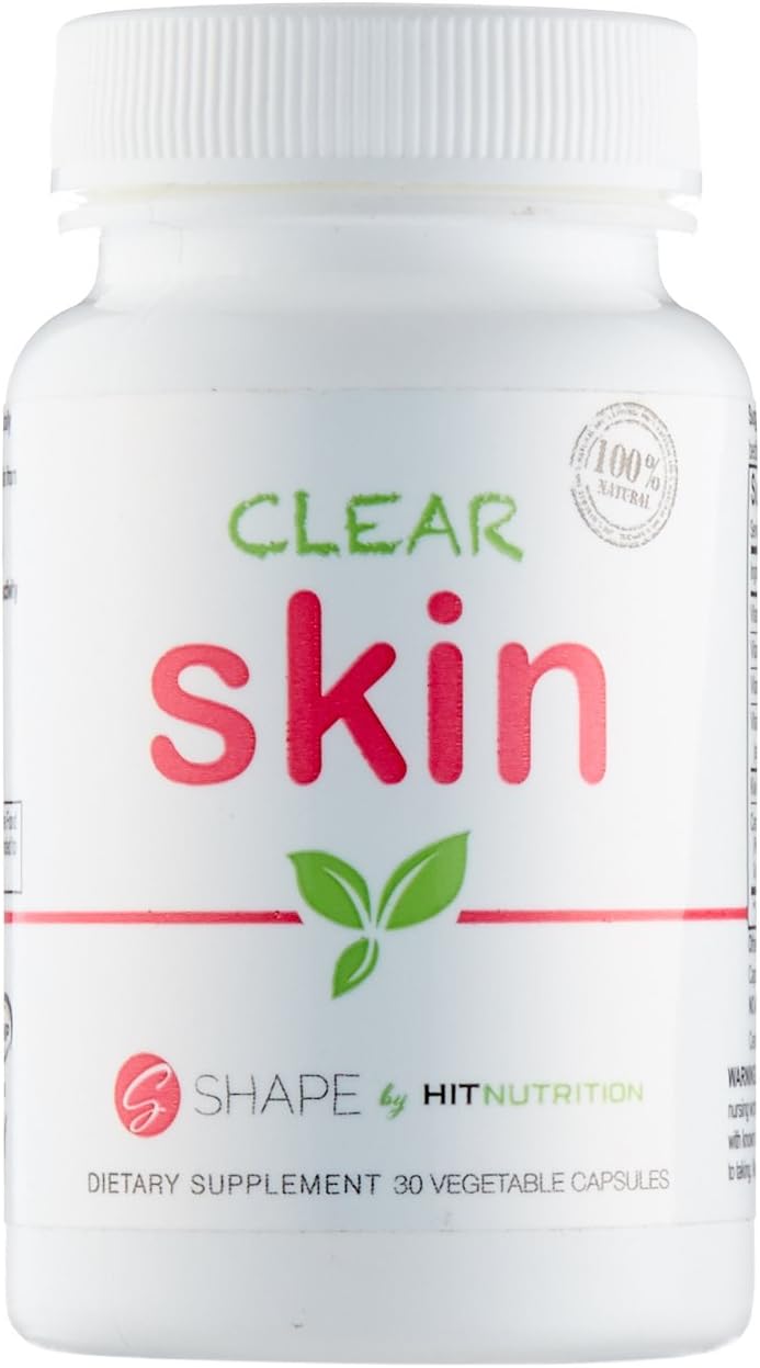 Clear Skin, 100% Natural Product with Clinically Proven Kiwi Seed Extract and Ceramide-PCD for fighting Acne, 30 Vegetable Caps