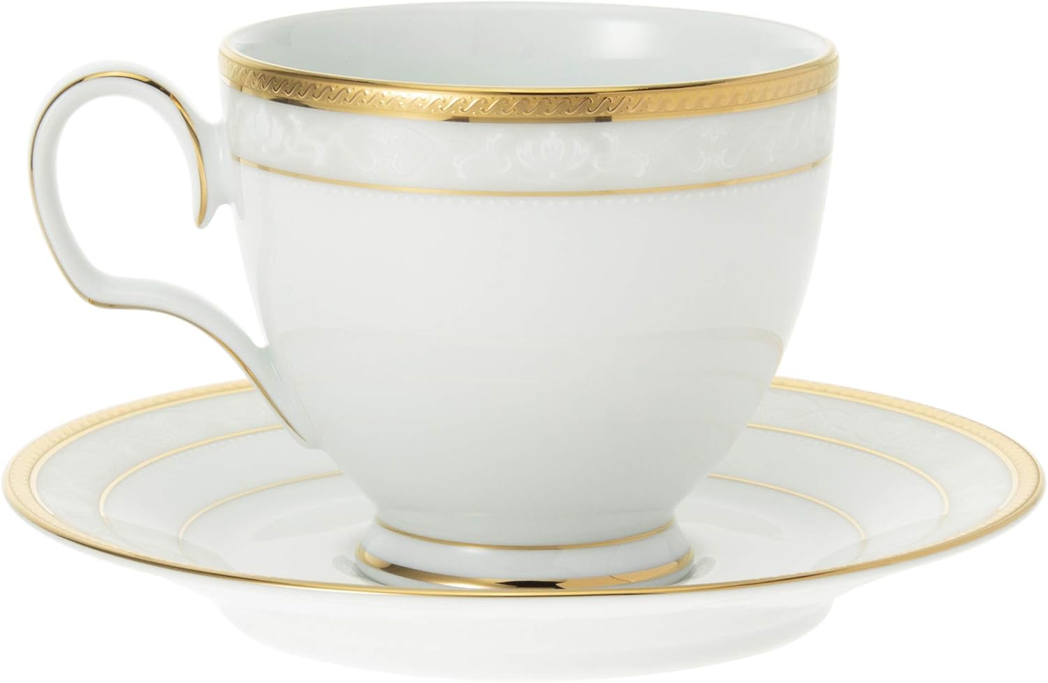 Noritake P91988/4335 Cup & Saucer (Pair) (COFFEE & TEA COFFEE) 250cc Hampshire Gold 2 Guests Fine Porcelain