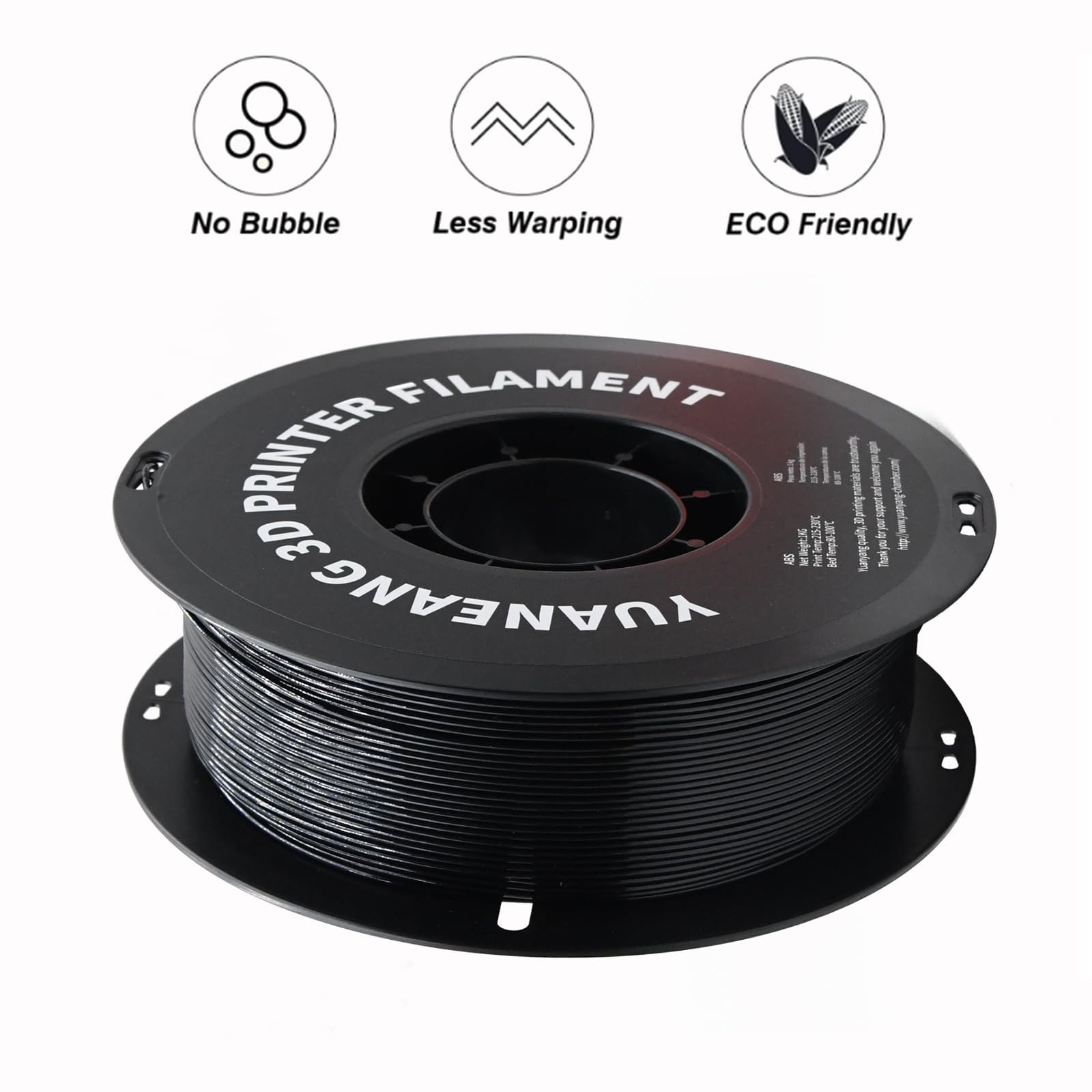 Filamento per stampante 3D PETG, 2 rotoli, precisione dimensionale +/- 0,03 mm, bobina da 1 kg (2 libbre), 1,75 mm, adatto per la maggior parte delle stampanti 3D, 2 kg, nero