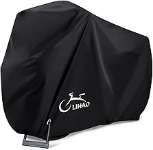LIHAO Telo Copri Bicicletta 210T Copertura Impermeabile Anti-UV per Bicicletta, Copribici Custodia Protettiva per Bicicletta - 200×70×110cm, Nero