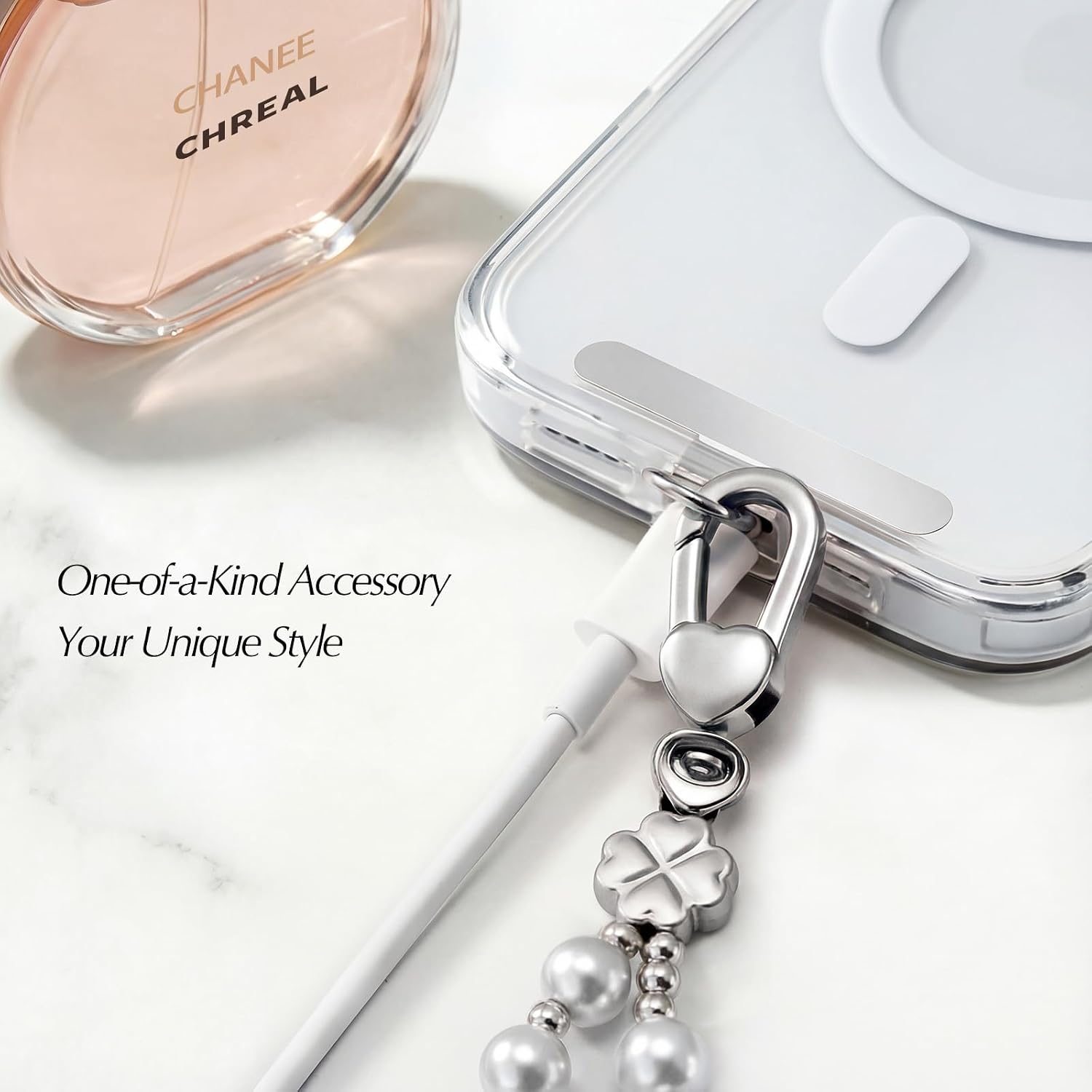 Phone Charm Strap,Pearl Bracelet Lanyard,Phone Charms for Women,Keychain,Wrist Strap Hands-Free,Compatible with iPhone/Galaxy/Pixel and More image 4
