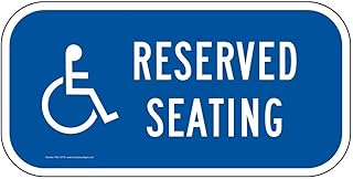 ComplianceSigns.com Reserved Seating Reflective Label Decal, 12x6 in. Vinyl for Accessible