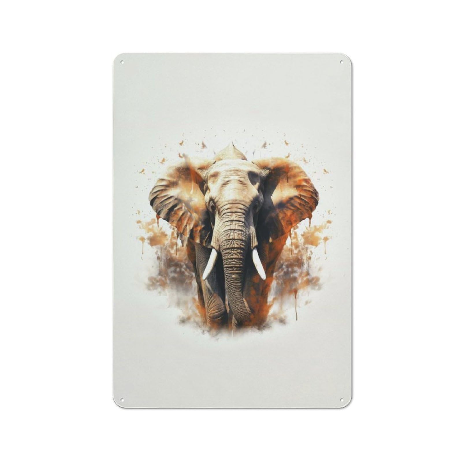Junmoney Style-17 Elephant Tin Sign 30X20cm For Workshop Wall, Vintage Wall Decor, For Metal Sign Collectors, For Garage And Workshop Walls
