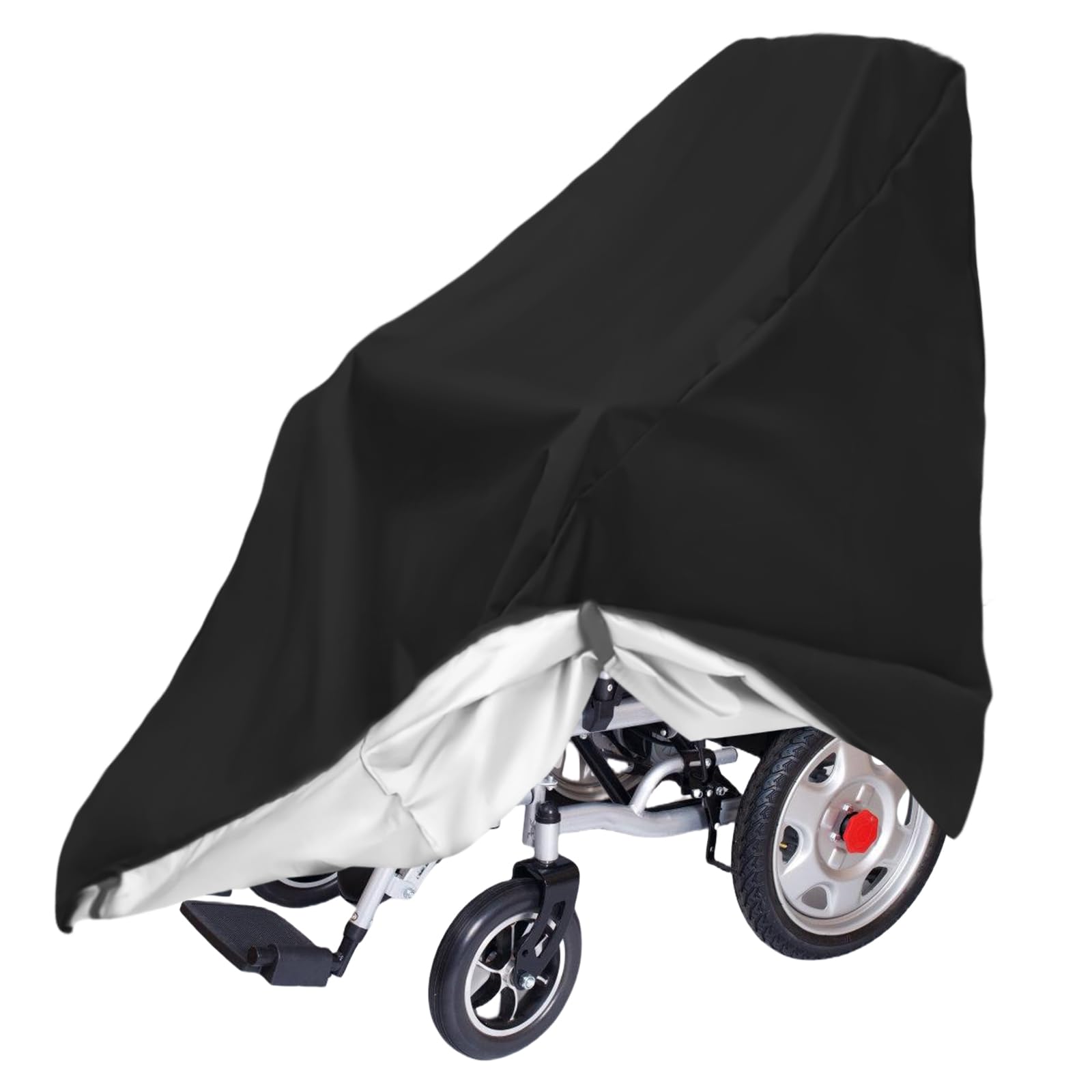 Copertura impermeabile per scooter per sedia a rotelle, Oxford 210D, antipolvere, pieghevole, colore nero, copertura per sedia a rotelle (L 100 cm x 75 cm x 100 cm)