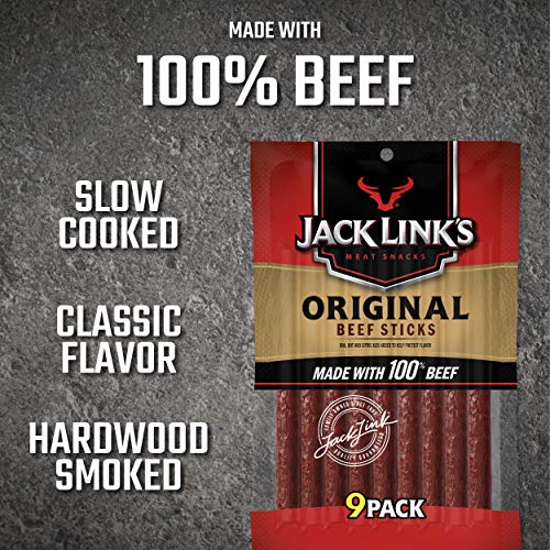 image for Jack Links Beef Snack Sticks, Original, 27 Count (Pack of 3, 7.2 oz. B