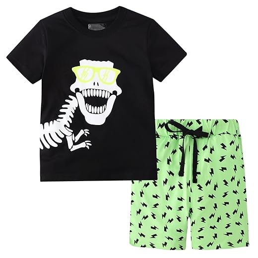 Toddler Boy Clothes Kids Summer Cotton Outfits Shirt Short Sets Size 2-7