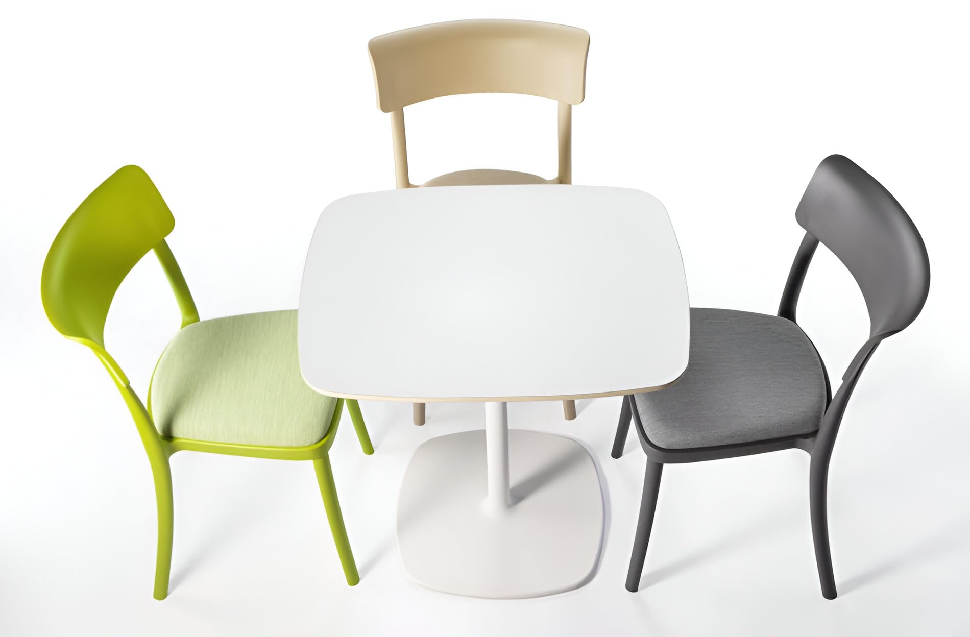 BELLELLI DESIGN - Table De Bar Haute Design En Fonte Lourde Et Plateau En Contreplaqué Stratifié HPL Cm. 60x60 – H. 110 - BLOUM - Blanc/Noir (Noir