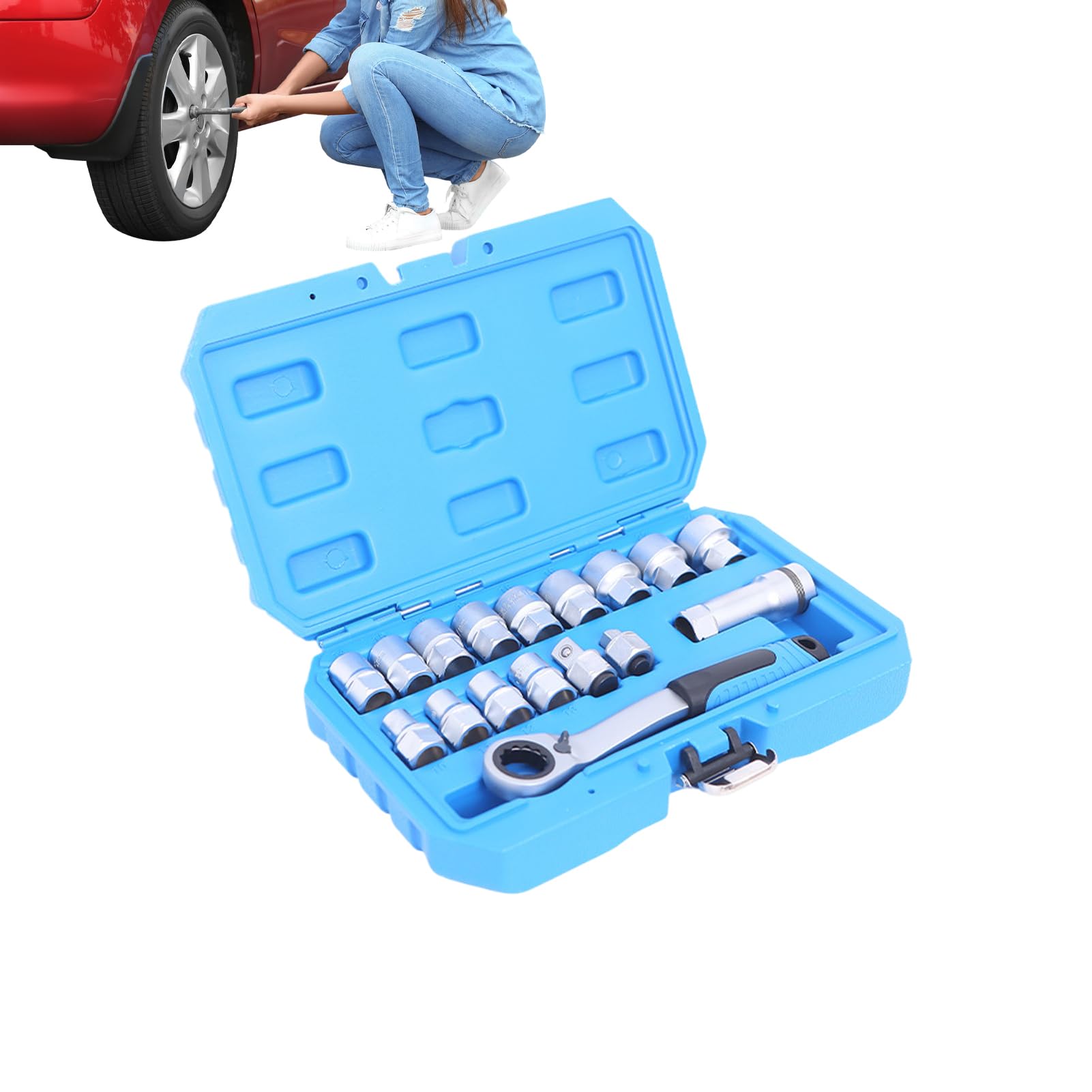 Llave de trinquete, herramienta de reparación con Broca, Llave multifuncional de 10 pulgadas, herramienta de Material de Acero al cromo vanadio para automóvil, vehículo domé, mecá de fábrica,
