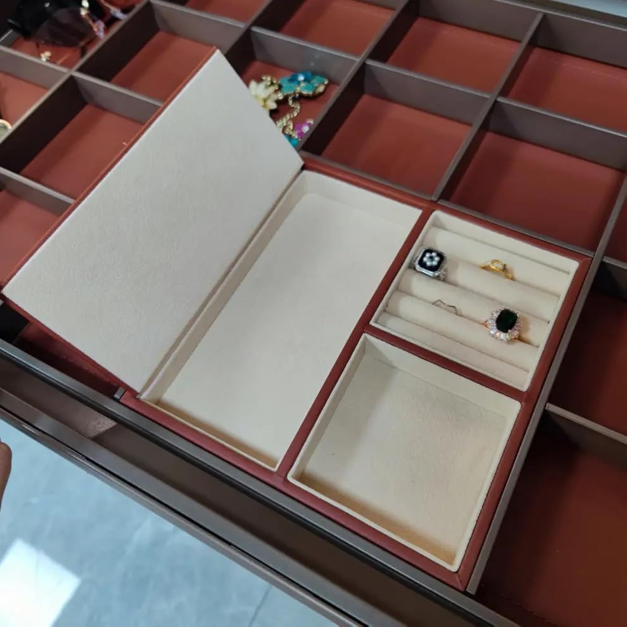 Wardrobe Jewelry Organizer Box, Mocha