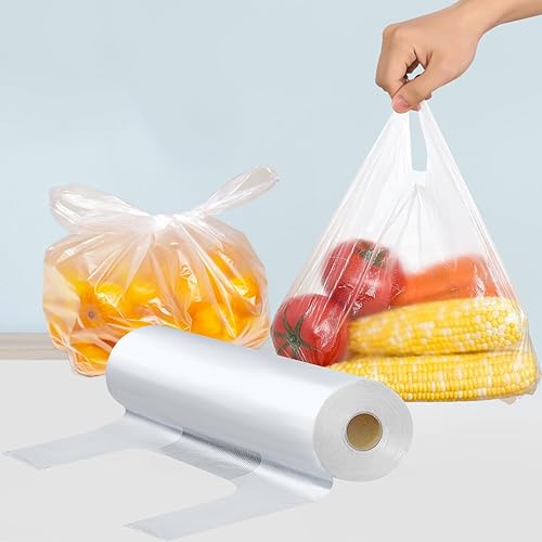 Bolsa fresca de plástico, bolsa de almacenamiento de alimentos frescos (1 rollo de 14 x 17 pulgadas), utilizada para almacenamiento doméstico bolsas