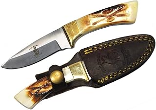 Bone Collector 6.25" inch skinning full tang BC 791 USA fixed blade bone handle hunting knife with leather sheath Tactical camping gear outdoor