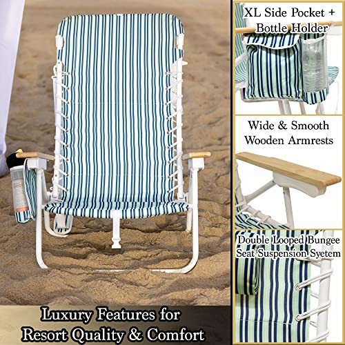 South Bay Beach Life - Premium Beach Chair - Custom, XL Rust-Proof Aluminum Frame Chairs with Insulated Coolers - Portable Carry Strap - 4 Position Full Recline - Image 4