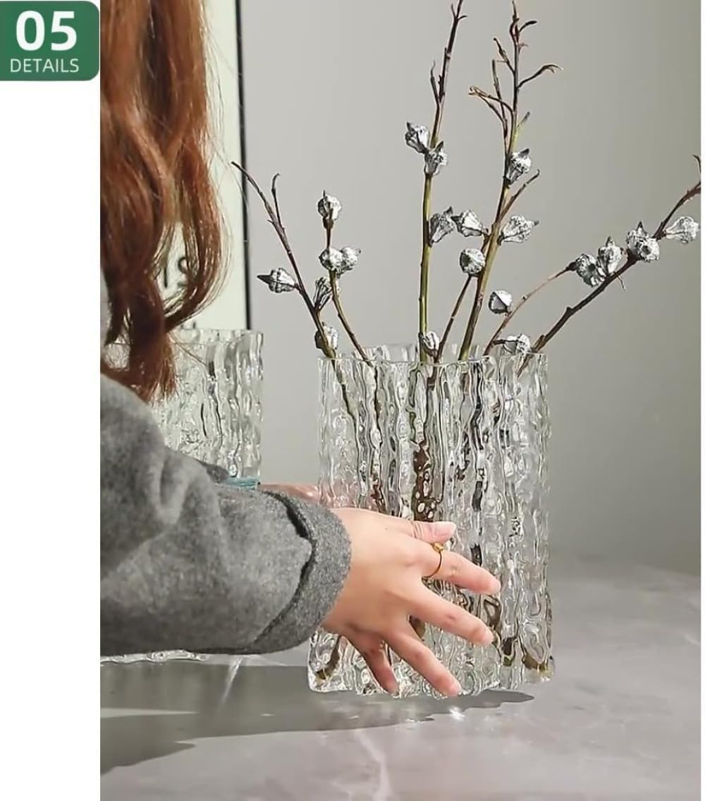 DRWG 花瓶 ガラス フラワーベース 一輪挿し おしゃれ 小さめ シンプル 透明 安定 水耕栽培 インテリア 室内 卓上 プレゼン