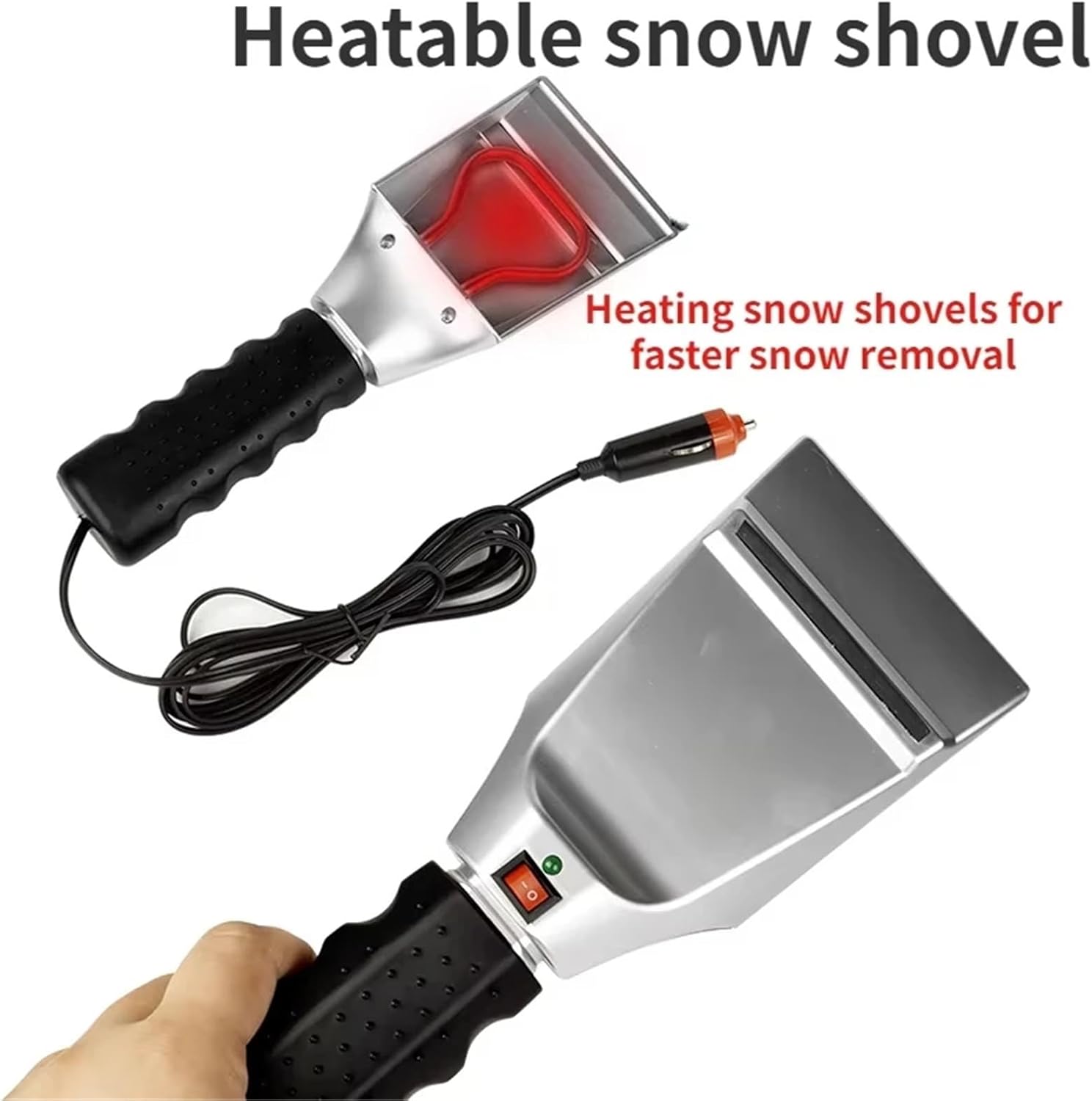 12V Winter Electric Heater Car Ice Scraper Windshield Glass Snow Shovel Removal Defrost Cleaning Tool Heat Snow Scraper 2026