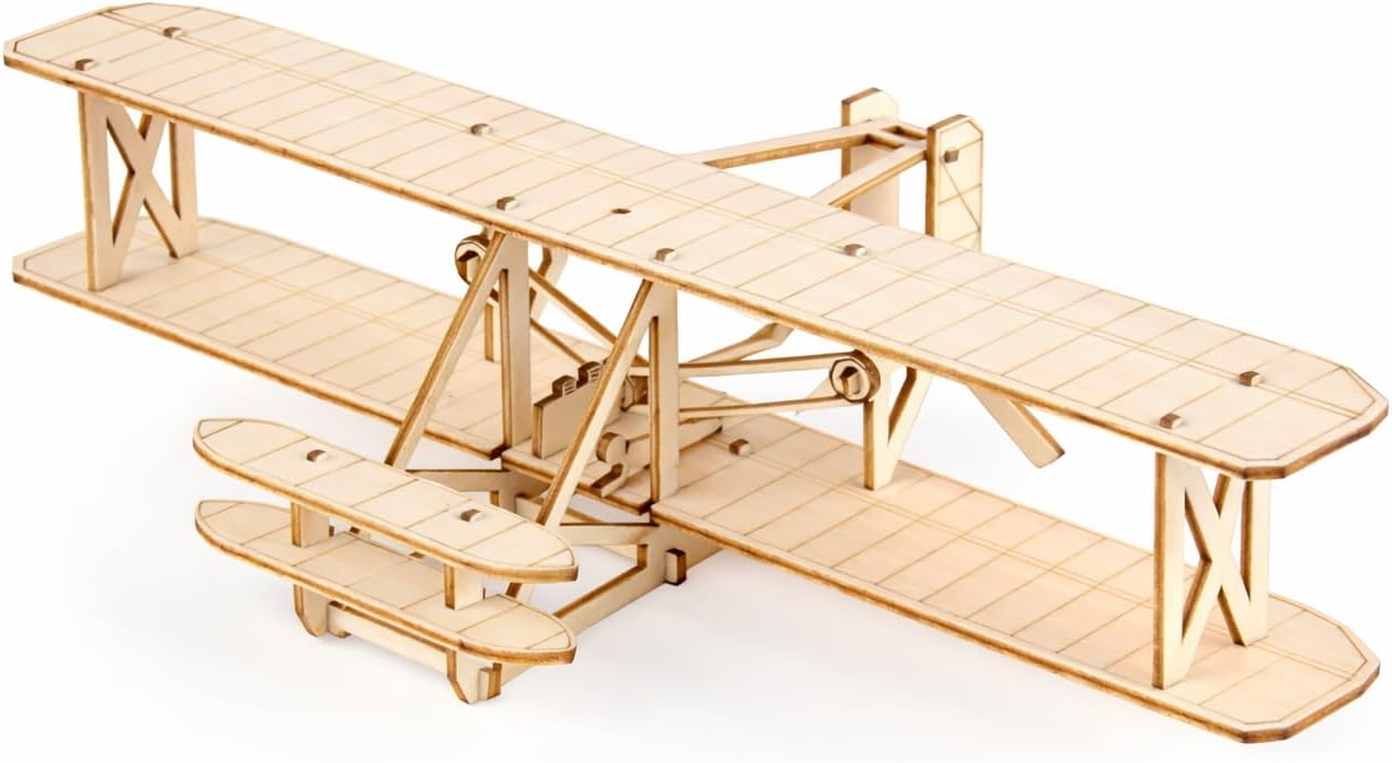 1903 Wright Flyer Model Kit - 3D Wooden Puzzle Kit, Creative Brain Puzzle & Laser-Cut Wood Assembly Craft Kit 라이트형제 비행기 Wright Brothers Flyer - Young Modeler
