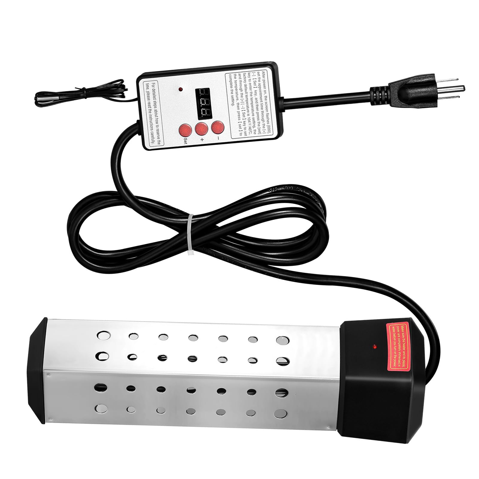 Immersion Water Heater, Water Heater Electric for Above Ground Pool Bathtub, Bucket Heater with 2000W, Water Warmer Immersion Heater 5 Gallons of Water in Minutes