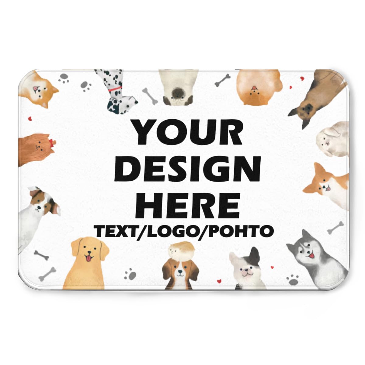 Personalised Door Mat – Add Your Text/Image/Photo, Fun Custom Doormat, personalised doormat For Home, Indoor Outdoor Non-Slip Mat, Personalised, Friends, Birthday Or Christmas 16x24In