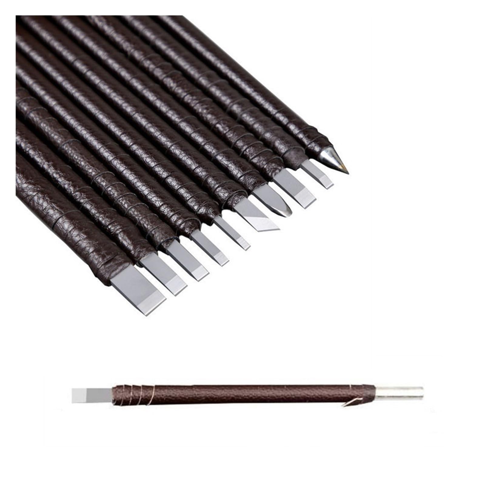 IOIUSKKU Set Ciseaux Sculpture Sur Pierre Acier Tungstène - Outils Professionnels Avec Housse Cuir