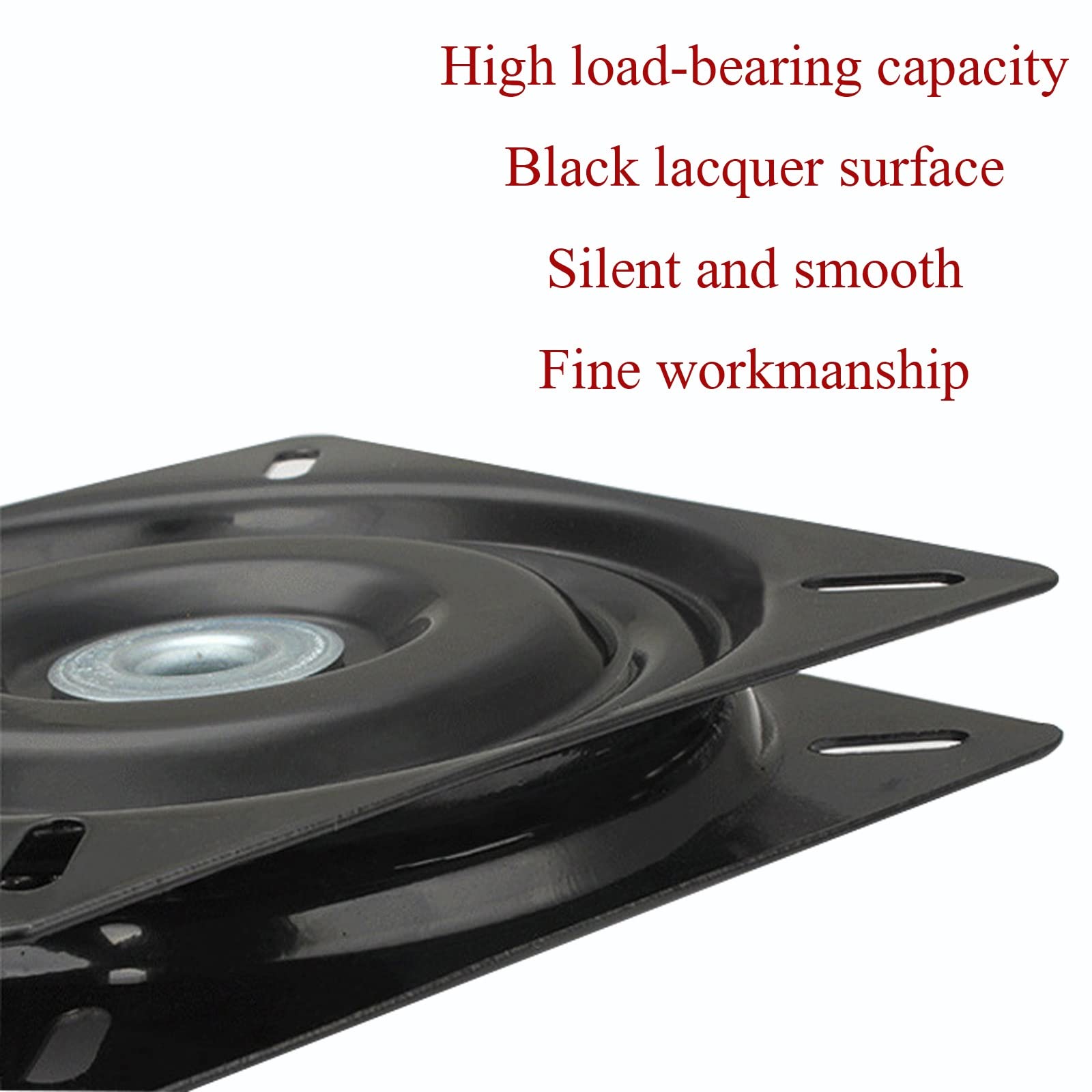 Base girevole con piastra orientabile, Giradischi con cuscinetti a sfera in acciaio laminato a freddo, rotazione di 360 gradi, dimensioni multiple, nero(6inches)