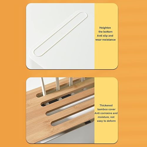 Miniatura 8 de Caja de almacenamiento de enrutador, regleta de alimentación y organizador de cables, estante de enrutador de madera, cubierta de enrutador de