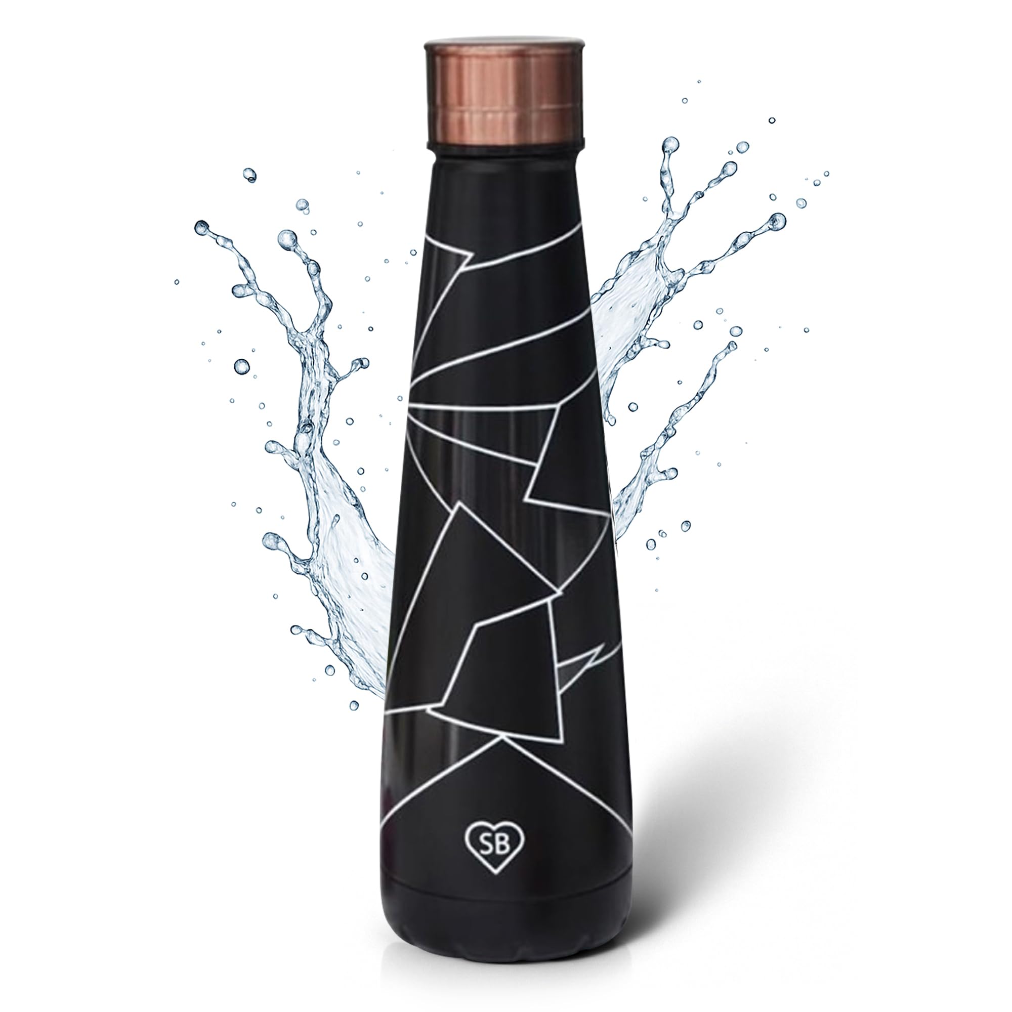 Insulated Water Bottles - 15 oz Leak Proof Water Tumbler - Thermos for Hot and Cold Drinks - Travel Coffee Mug - Insulated Metal Water Bottle - Travel