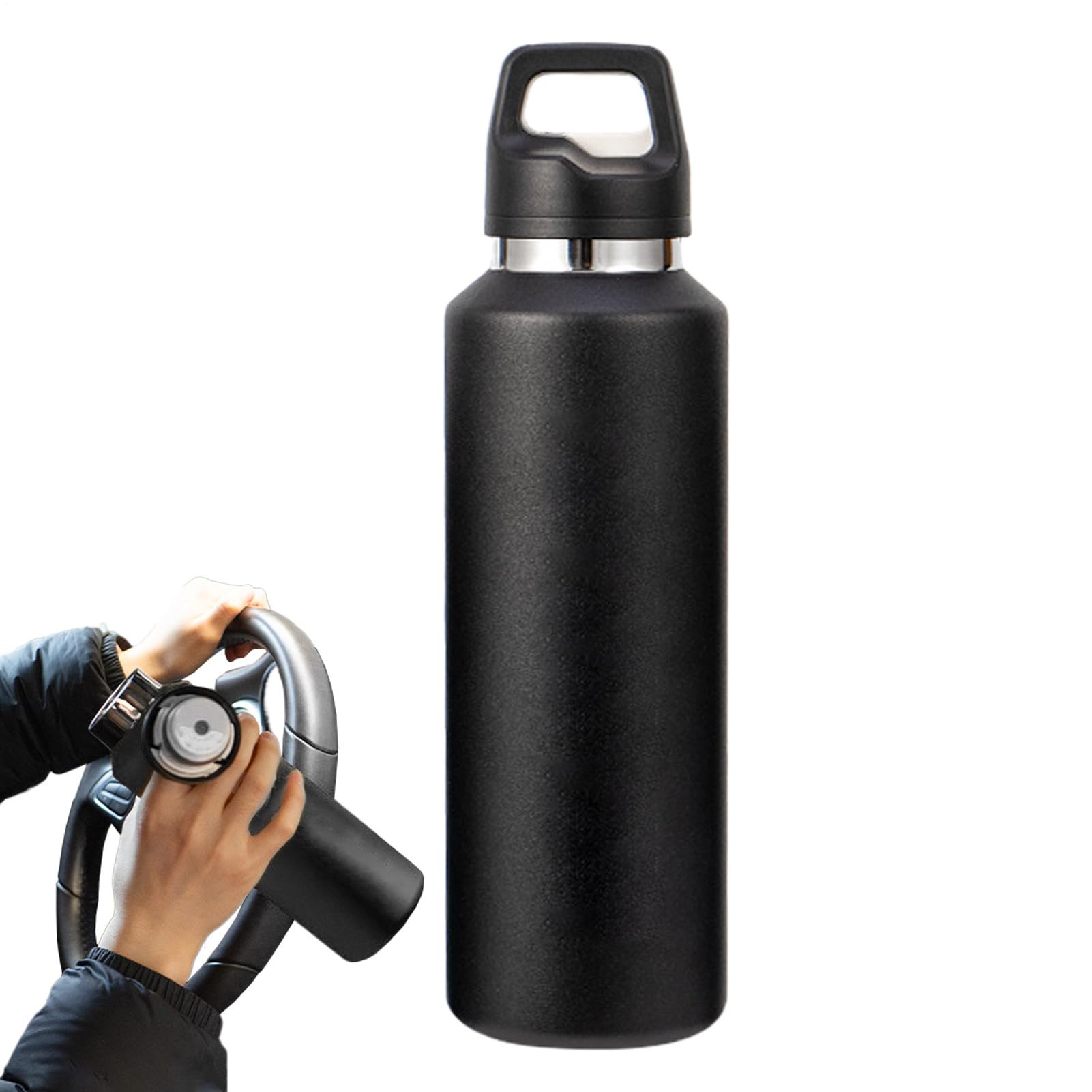 Borraccia in Metallo 600ml Acciaio Inossidabile con Apertura Facile | Borraccia Termica Isolata per Bevande per Sport Viaggio Ciclismo Escursionismo Ufficio Casa Palestra Tè Caffè Latte